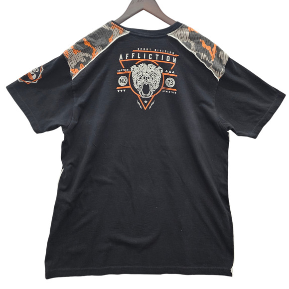 Affliction Shirt Men's XXL Short Sleeve Black Tactical Sport Camo Graphic Tee - Picture 2 of 12